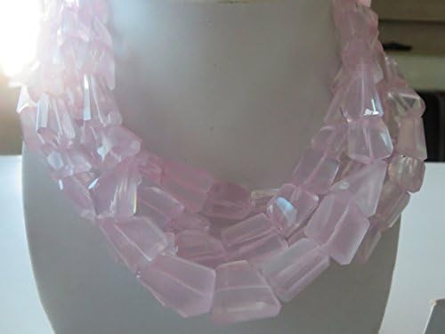13 inch natural beads strand of 19x13-11x9mm faceted nugget rose quartz gemstone beads for DIY jewelry - necklace, bracelet, earring, ring.