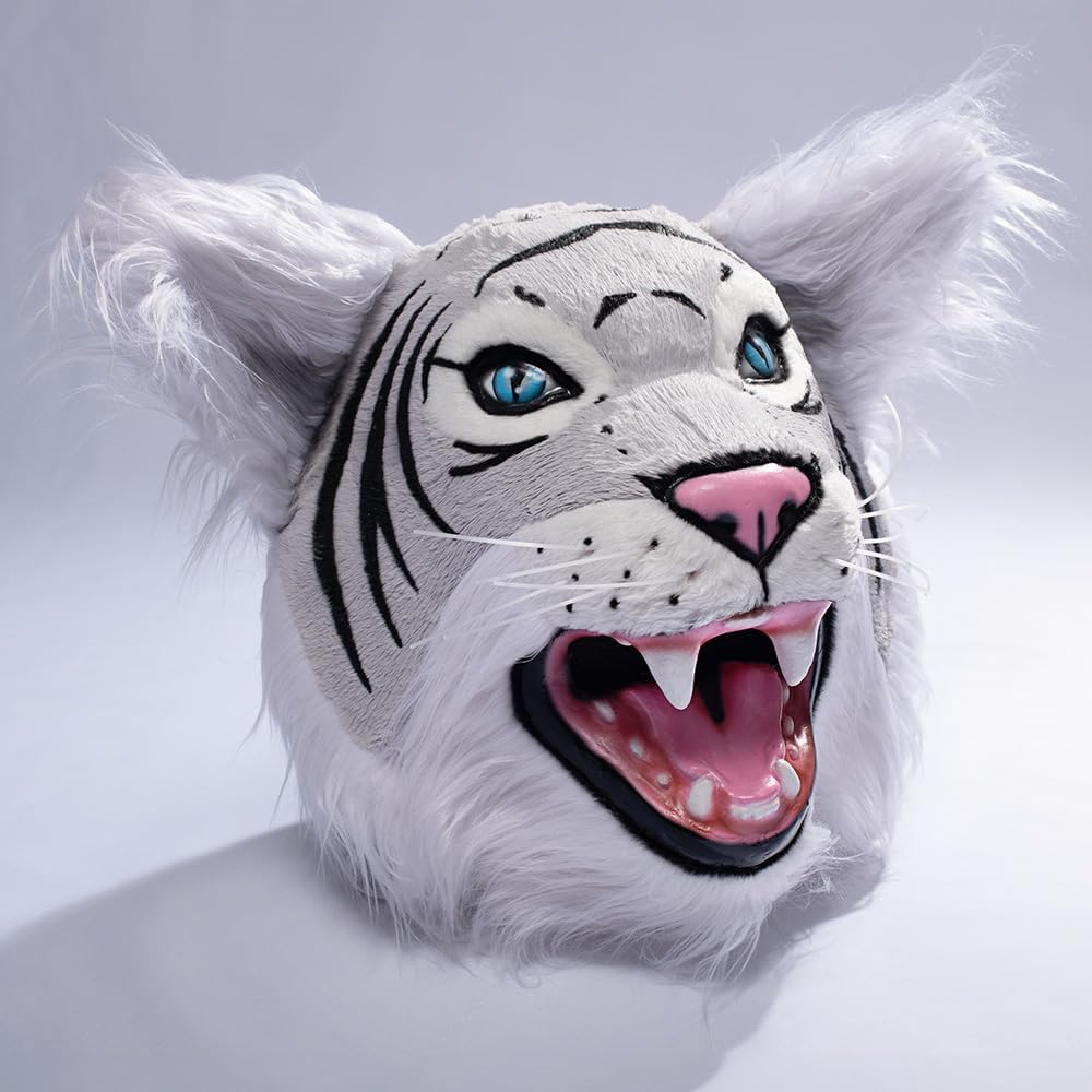 TCDesignerProducts Friendly WildCat Mascot Costume Grey and White, School Spirit Sports Fan Gear, Football Cheerleader Accessories, Homecoming