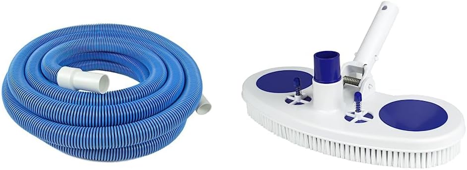 Poolmaster Heavy Duty In-Ground Pool Vacuum Hose (1-1/2-Inch x 35-Feet) and Poolmaster Air-Relief Valve Weighted Vinyl Liner Swimming Pool Vacuum