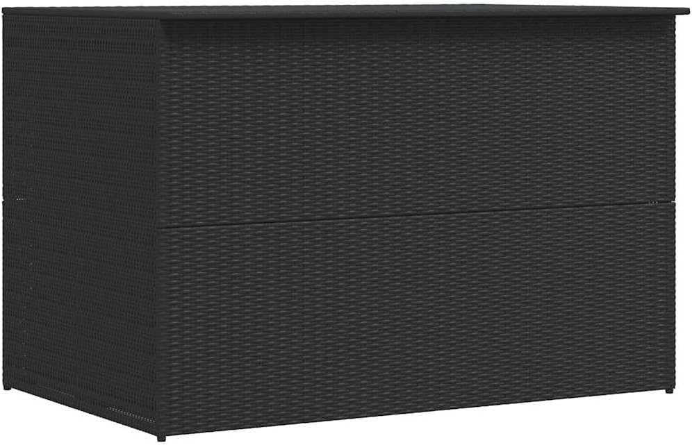 Storage Container for Patio Furniture Deck Box,Outdoor Storage Box Black PE Rattan, Powder-Coated Steel for Garden Tools,Patio Cushions,Pool Accessories