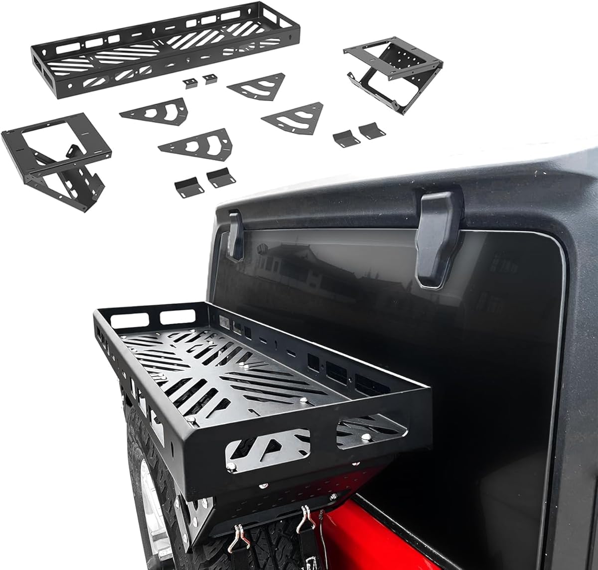 Spare Tire Mount Cargo Basket Storage Compatible with 32