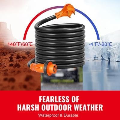 Happybuy 30 Ft RV Power Cord, 50A, NEMA 14-50P to NEMA SS2-50R, STW 6/3 + 8/1, LED Grip Handle, 15A Adapter, ETL Certified for RVs & Generators