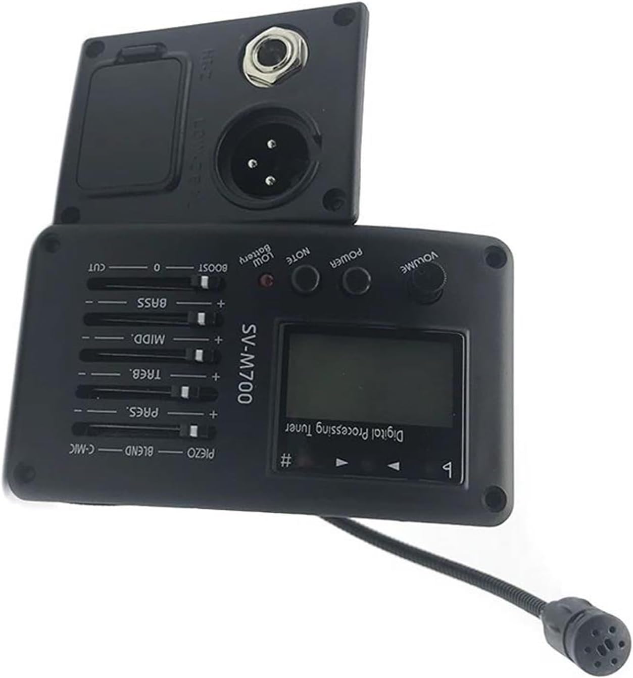 Acoustic Guitar Pickups 2/3 Band Acoustic Guitar Piezo Pickup Amplifier Equalizer Tuner Kit Accessories(3)