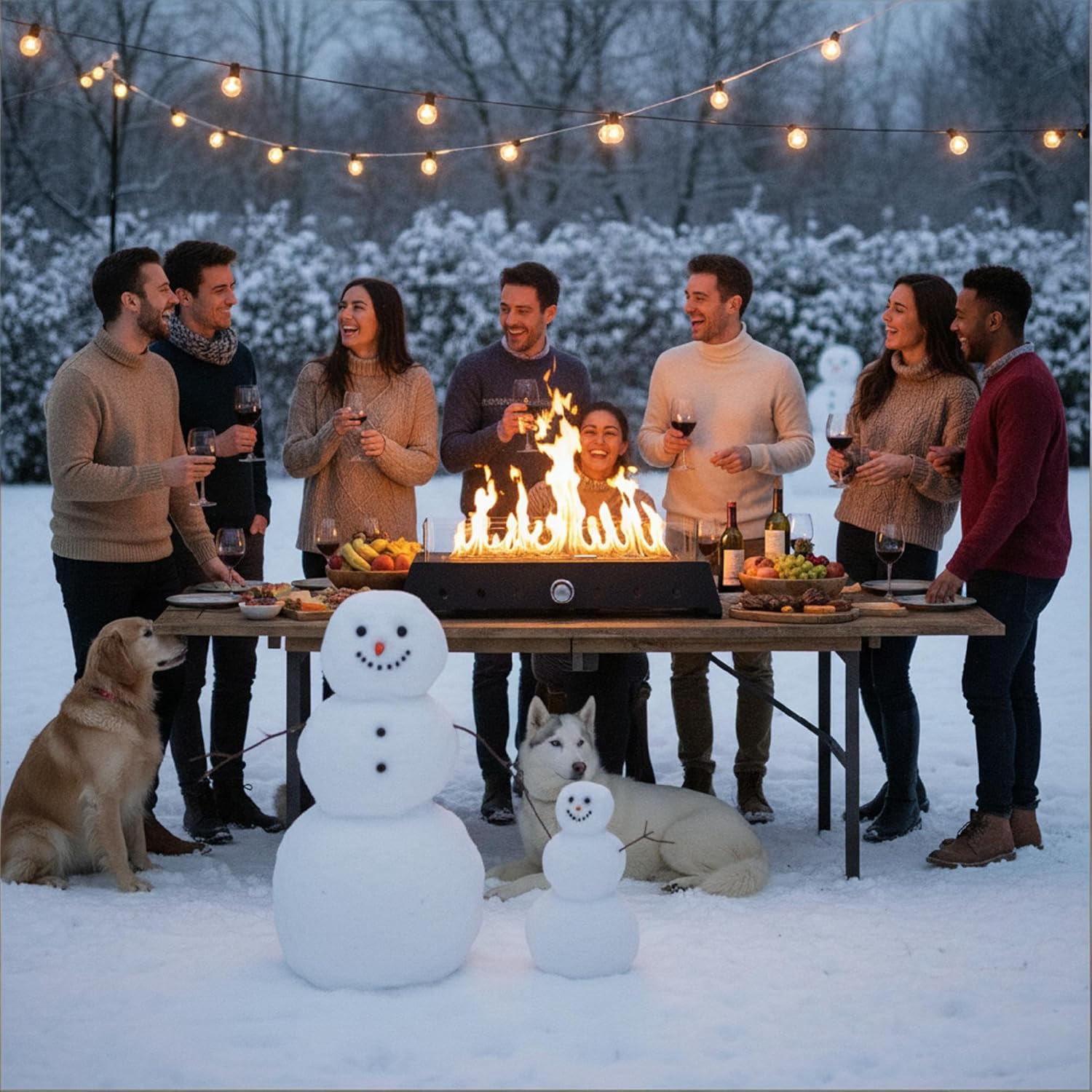 Propane Fire Pit Table, 40,000 BTU 28 Inch Rectangular Outdoor Tabletop Fire Pit with Glass Wind Guard, Black Steel Fire Pit, Portable Gas Fire Pits for Patio Balcony Garden, Not Included Propane