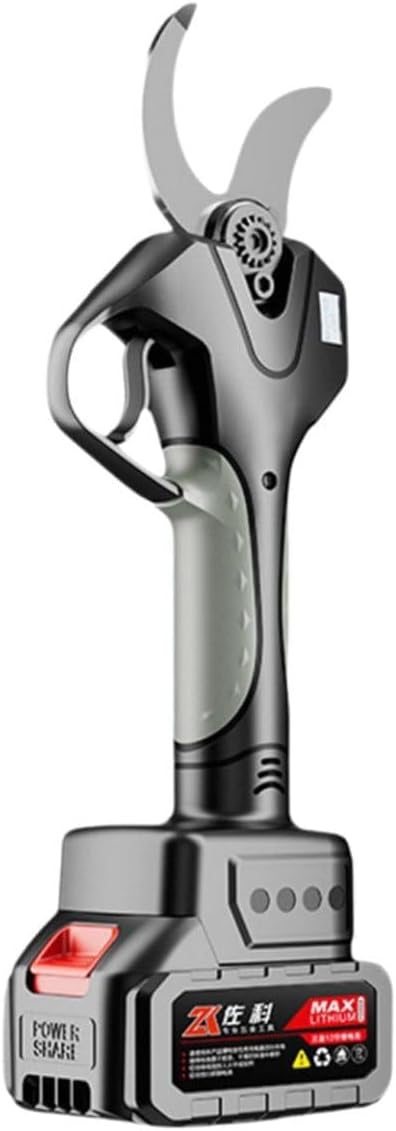 Cordless Tree Pruner, Battery Powered Pole Pruner, Electric Pruning Shears, with 2.1M High Reach Extension Pole/Rod, 110-220 V Silver-Opening6.0cm+2*Battery