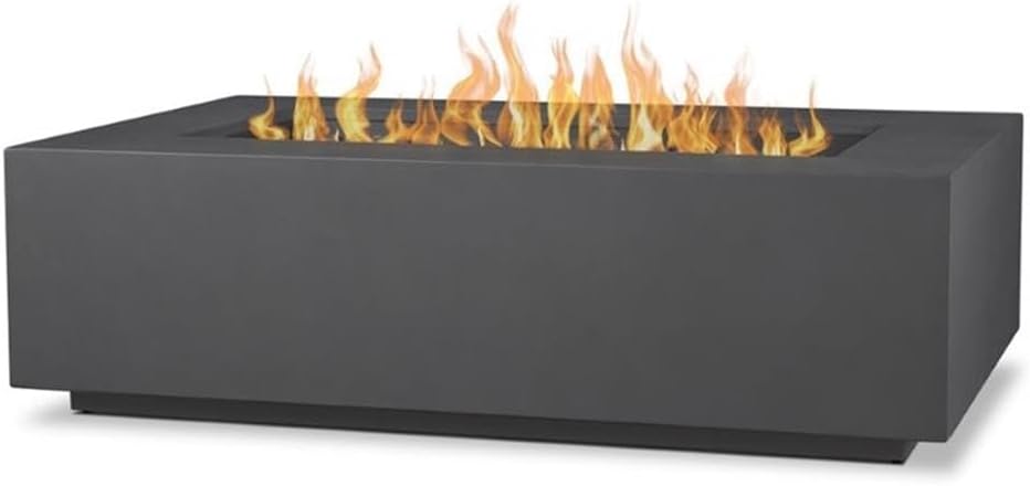 Contemporary Large Propane Fire Table with Conversion Kit in Slate