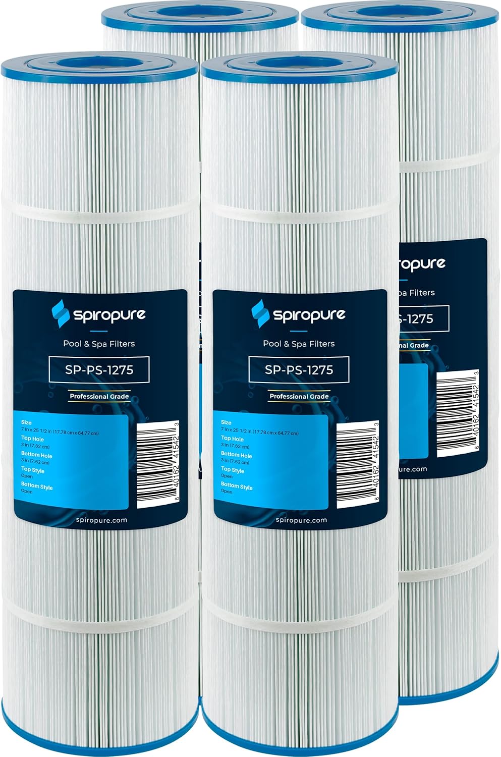 SpiroPure Replacement for Super Star Clear C4500 C4520 Hayward CX875REM Pleatco PA112 Unicel C-7489 Filbur FC-1275 Hot Tub Spa Pool Filter Replacement Cartridge (Case of 4)