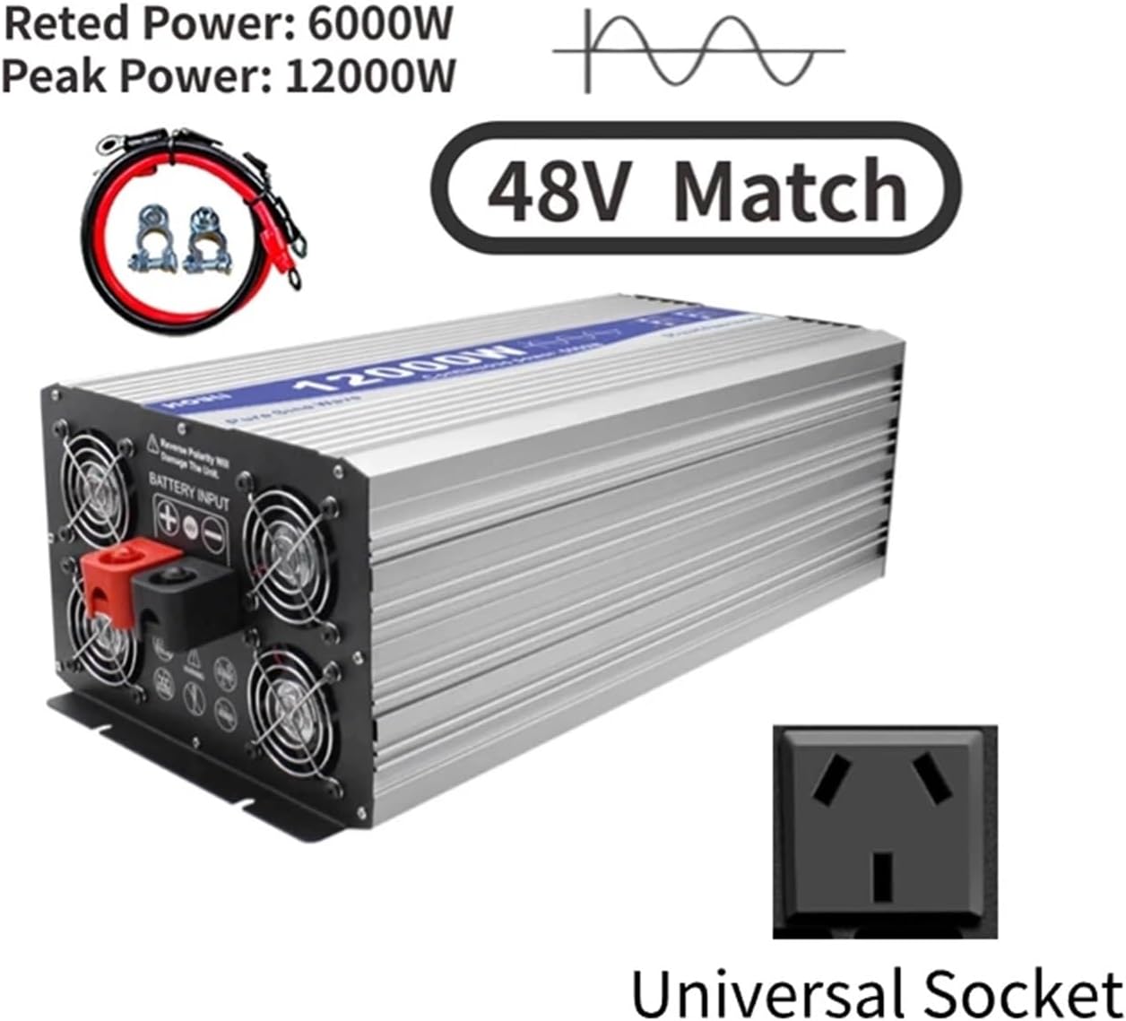 6000W 8000W 12000W Inverter 12v 220v Pure Sine Wave Power Inverter DC 24V 48V to AC 230V Voltage Converter Solar Car Transformer(U-12000W-220V-48V)