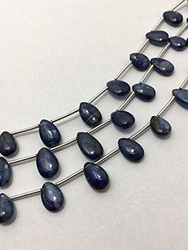13 inch natural beads strand of 5-10mm smooth pear kyanite gemstone briolletes beads for DIY jewelry - necklace, bracelet, earring, ring.