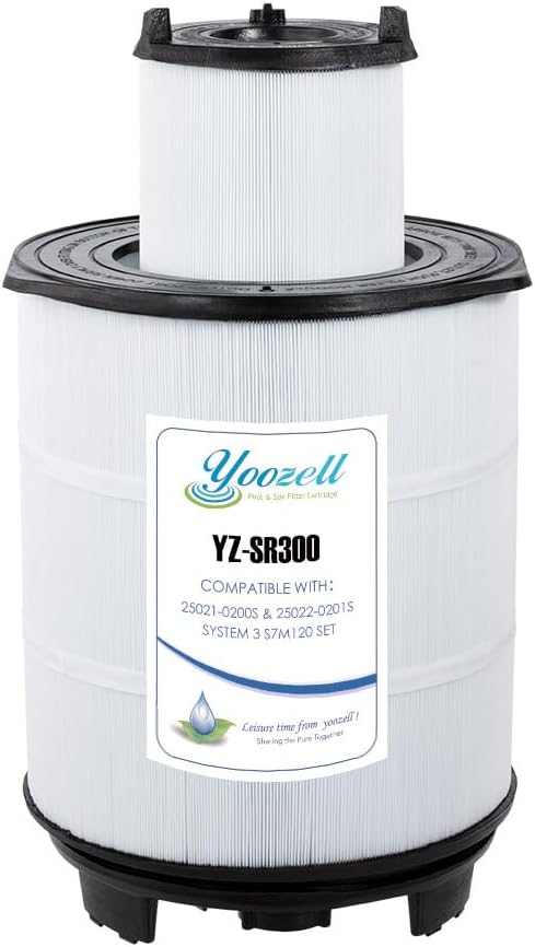 YZ688E. System 3 S7M120 Pool Filter Inner&Outer Replacement 25021-0200S 25022-0201S Darlly SR300 300Sq.ft Inground Pool Cartridges (Black)