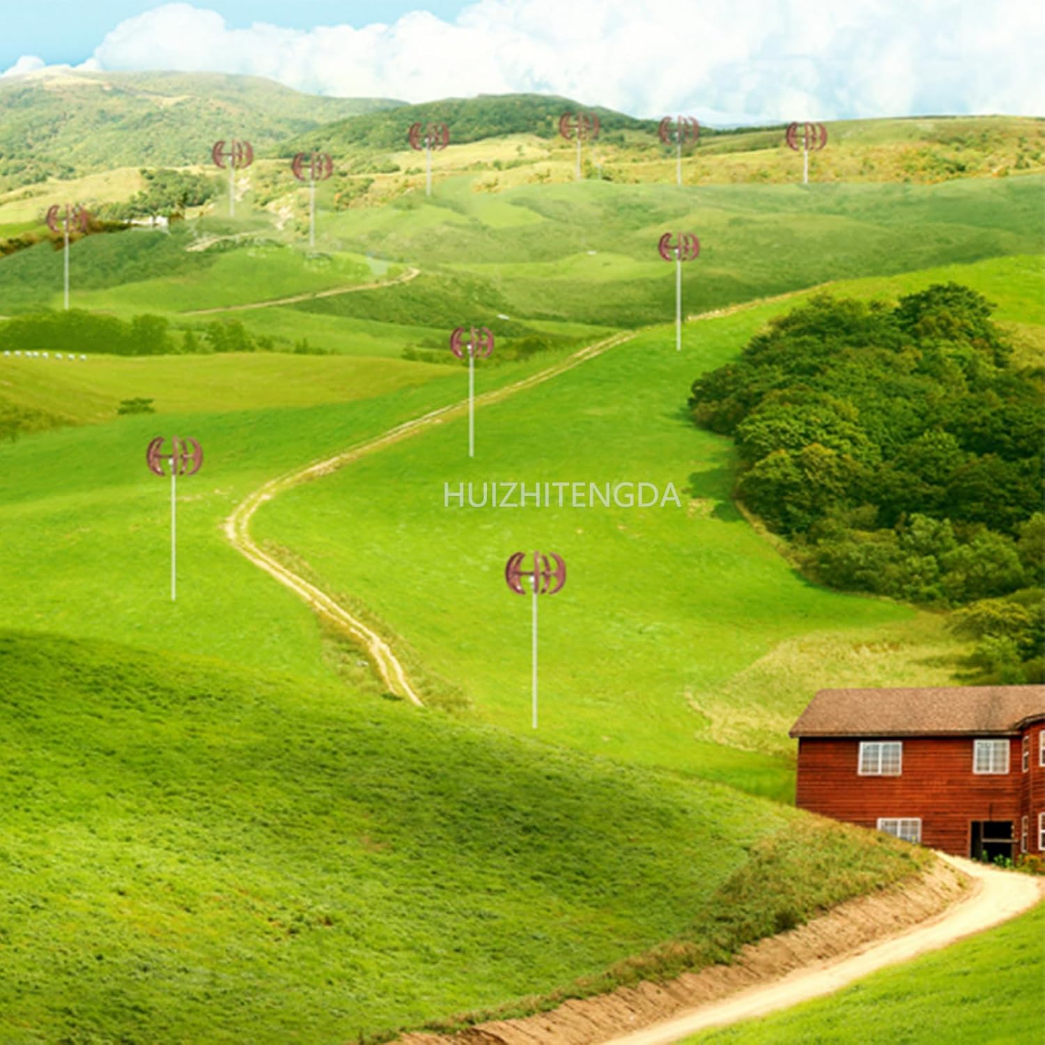 10000W Vertical Wind Power Generator Turbine Kit, 3 Blade Permanent Maglev Generator with Charge Controller Suitable for Courtyard Lighting(12V-220V)