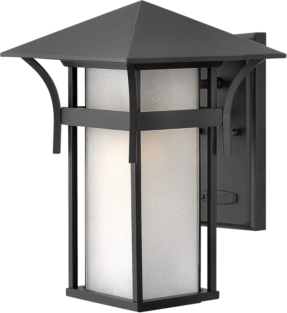 Hinkley Harbor Collection Transitional One Light Medium Outdoor Wall Mount, Satin Black