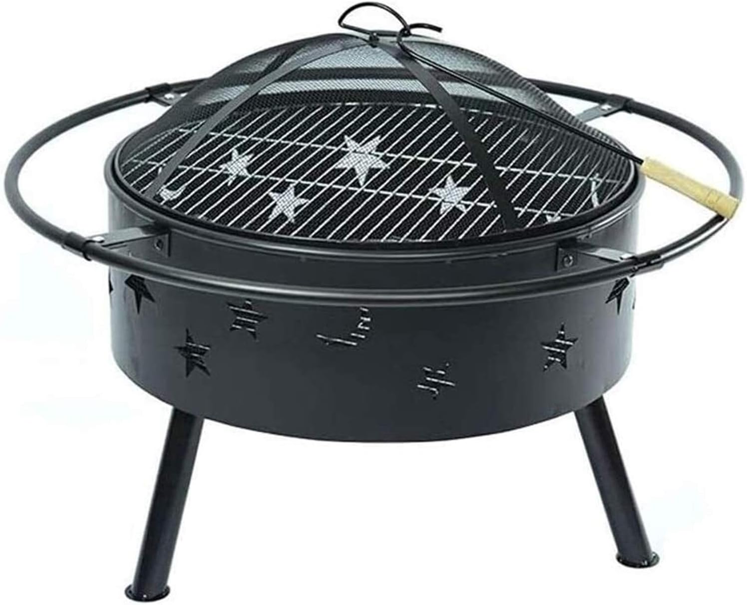 Outdoor Fire Pit Outdoor Fire Large Bonfire Wood Burning Patio Coal Grill Firepit for Outside Grill Charcoal Smokeless Grill with Spark