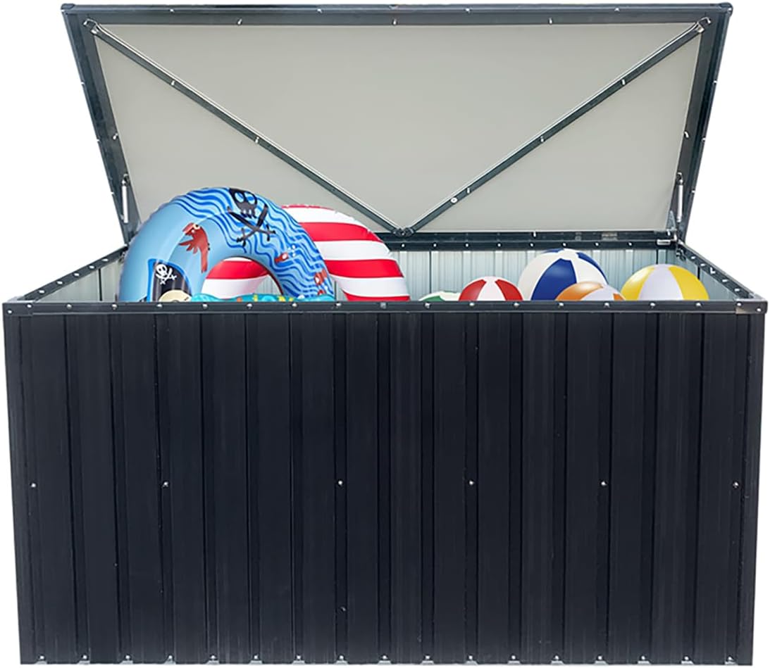 Metal Outdoor Metal Storage Box For Black Storage medium size