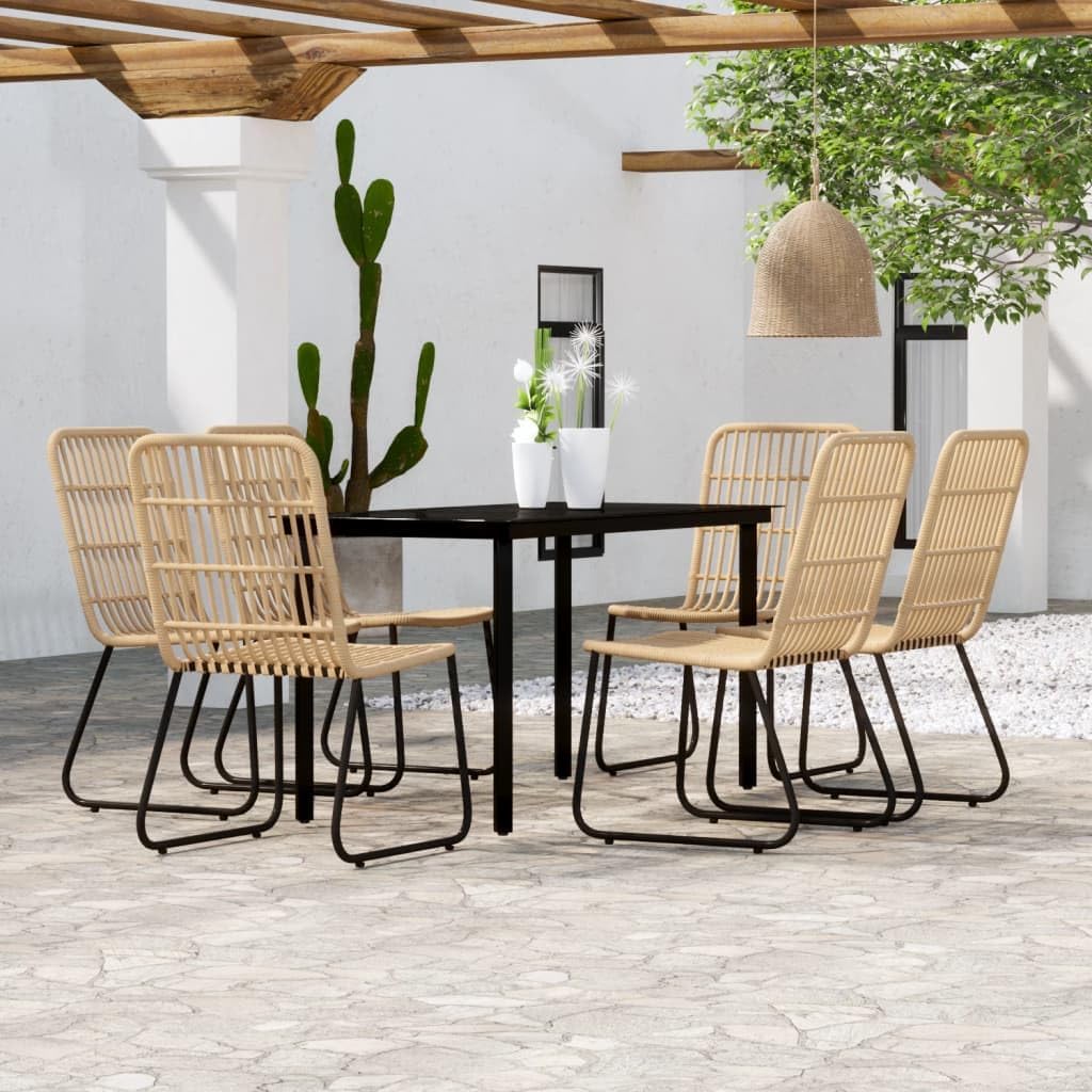 7 Piece Patio Dining Set Oak Garden Furniture