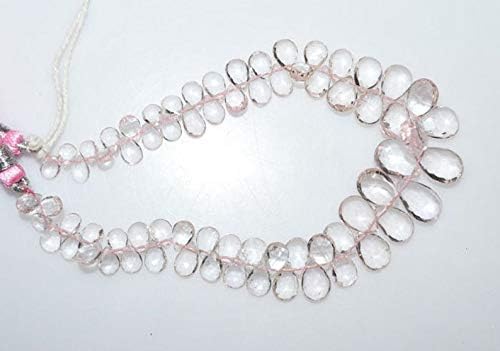 13 inch natural beads strand of 4x6-8x12mm faceted pear pink aquamarine gemstone briolletes beads for DIY jewelry - necklace, bracelet, earring, ring.
