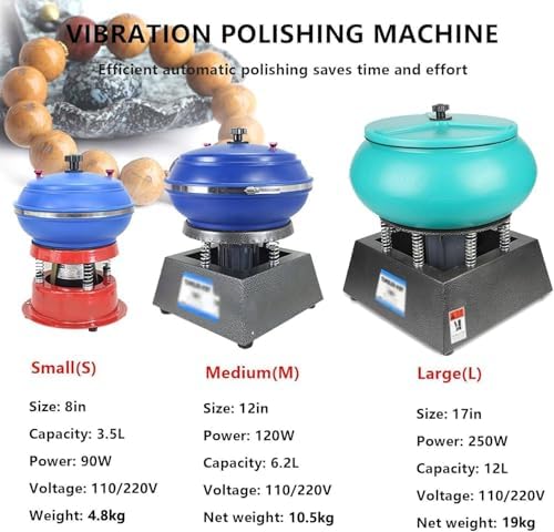 Electric Vibrating Polisher Kit, Professional 12L Rock Tumbler with Strong Load Capacity for Grinding & Polishing Jewelry Accessories, Versatile Drum Polishing Machine