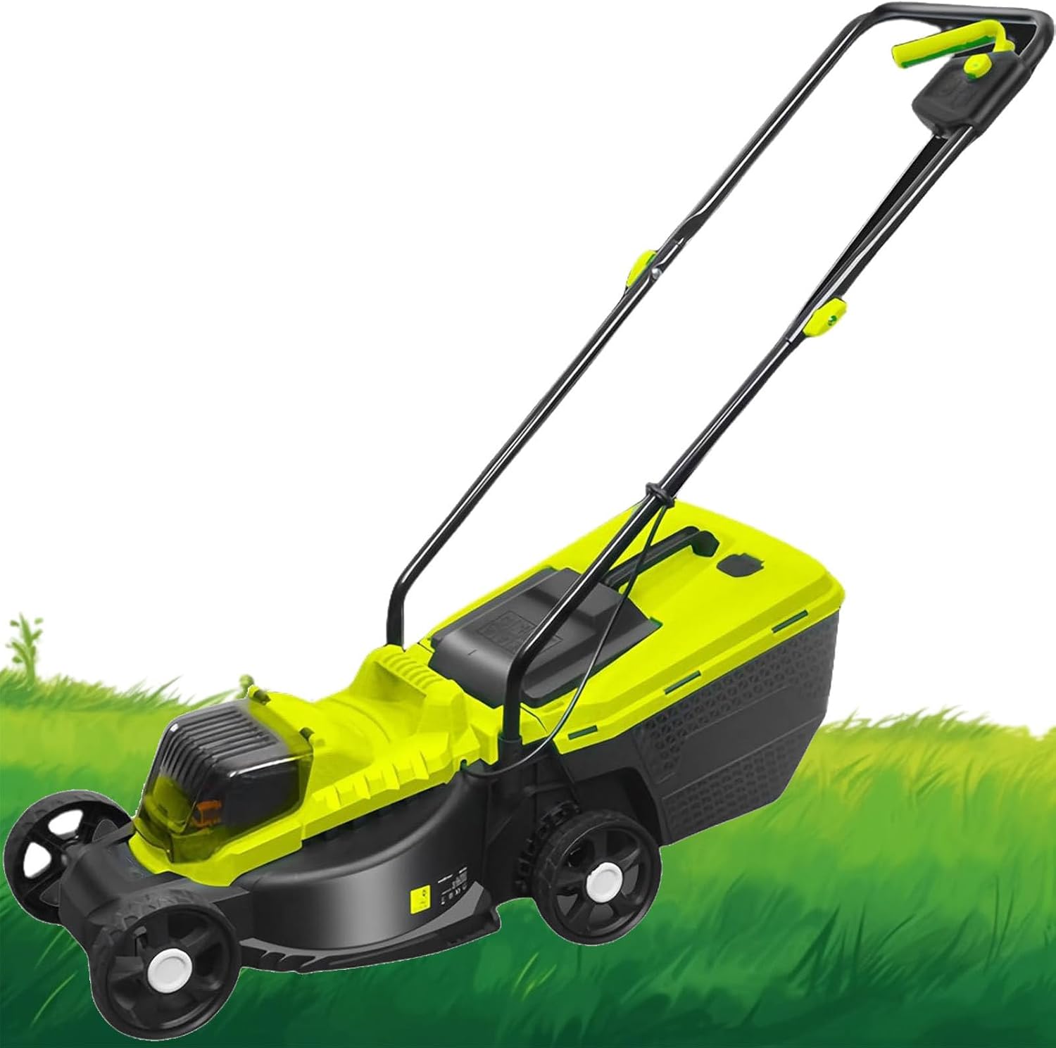 Electric Lawn Mower,Cordless Push Lawn Mower,with 45l Large Grass Box, 30/50/70 Mm 3 Adjustable Cutting Heights,3400 RMP High Speed Cutting,for Lawn Mowing Park Landscaping