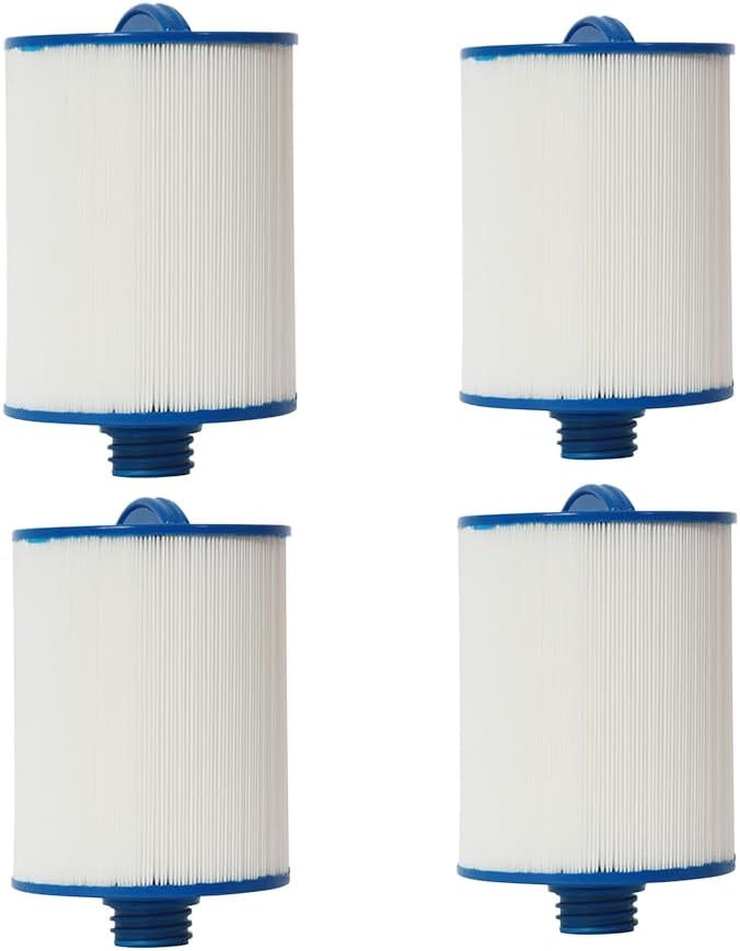 Doheny's PWW50P31 Pool Spa Filter | Filters for Waterway Front Acc. Skimmer | Replaces Pleatco PWW50P3, Unicel 6CH-940, Filbur FC-0359 | OD: 6”, Length: 7 5/8”, Top: Handle, Bottom: 1.5” SAE | 4-Pack
