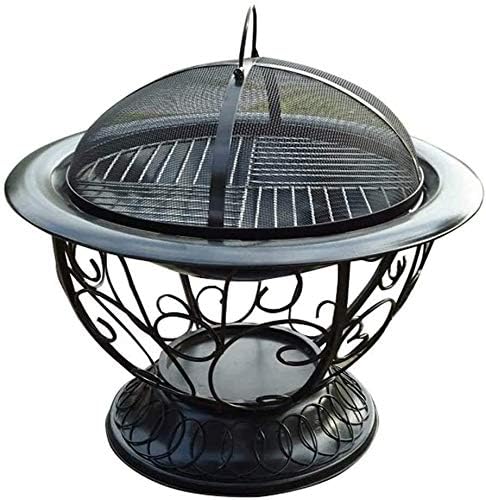 Fire Pits Outdoor Wood Burning Fire Pits Outdoor Fire Large Bonfire Wood Burning Patio Coal Grill Firepit for Outside Grill Charcoal Smokeless Grill with Spark with Cover BBQ Cooking fo