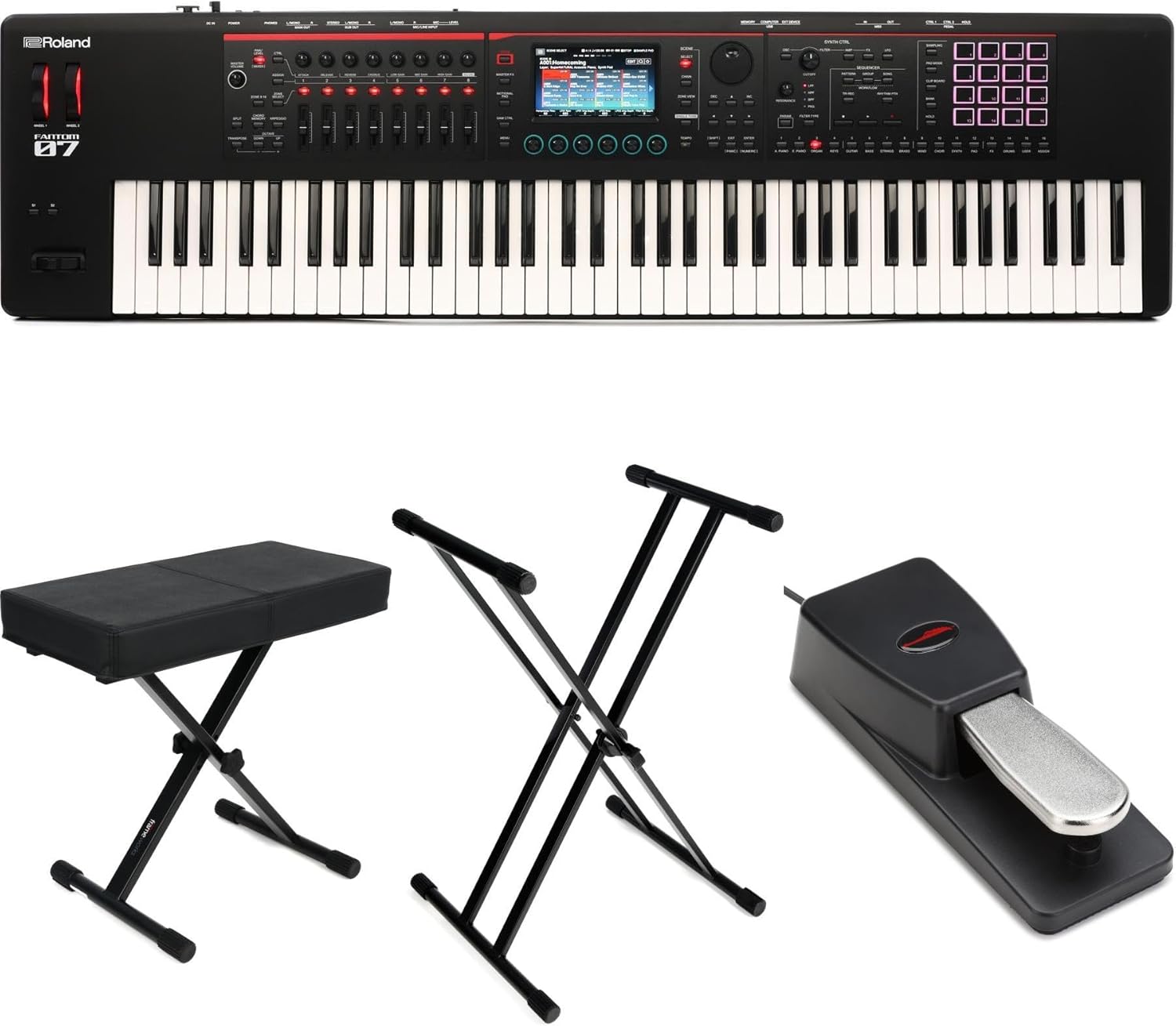 Roland FANTOM-07 Music Workstation Keyboard Essentials Bundle