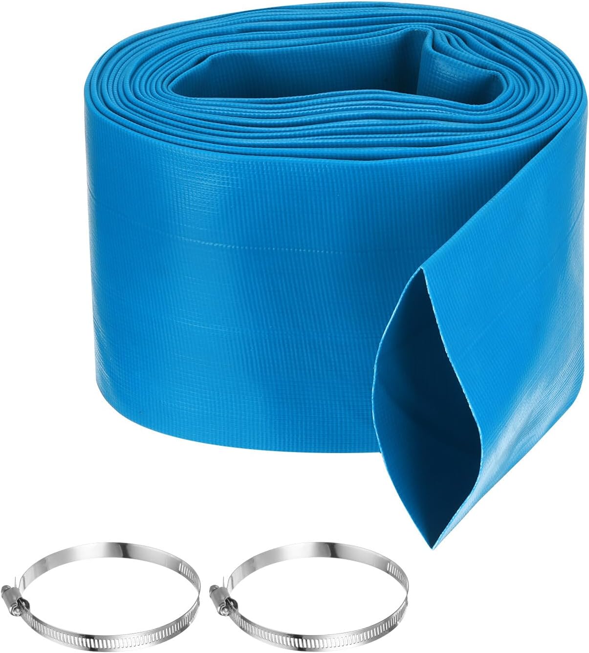 Pool Backwash Hose,4 Inch x 25ft Drain Discharge Pump Hoses,2pcs Clamps,Blue YESSC903