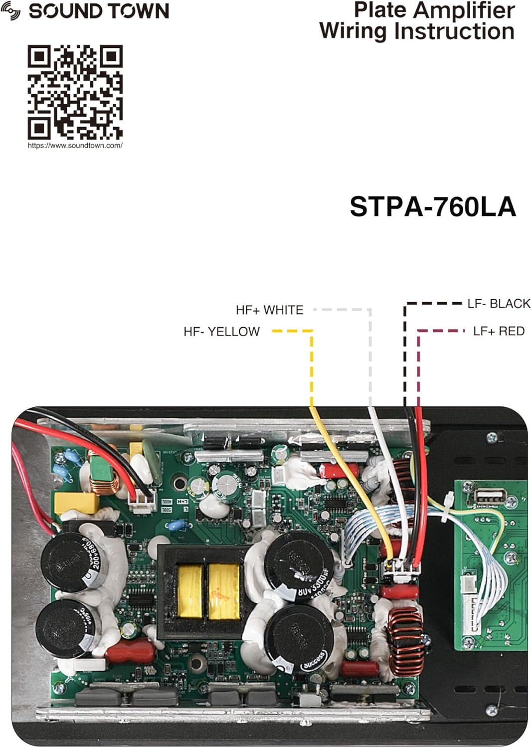 Sound Town Class-D Plate Amplifier 550W Continuous, with DSP, for PA DJ Speaker Cabinets and Loudspeakers (STPA-760LA)
