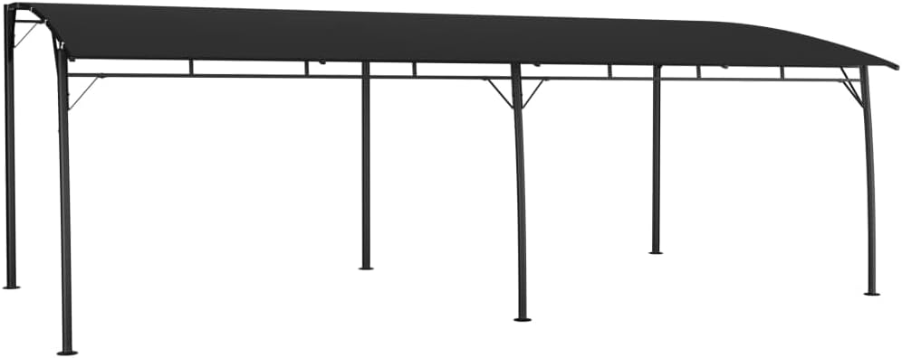 Anthracite Outdoor Sunshade Awning, Powder-Coated Steel Frame, 19.7x9.8 FT Large Rectangular Canopy Tent for Patio, Garden, and Backyard Gatherings Outdoor Structures