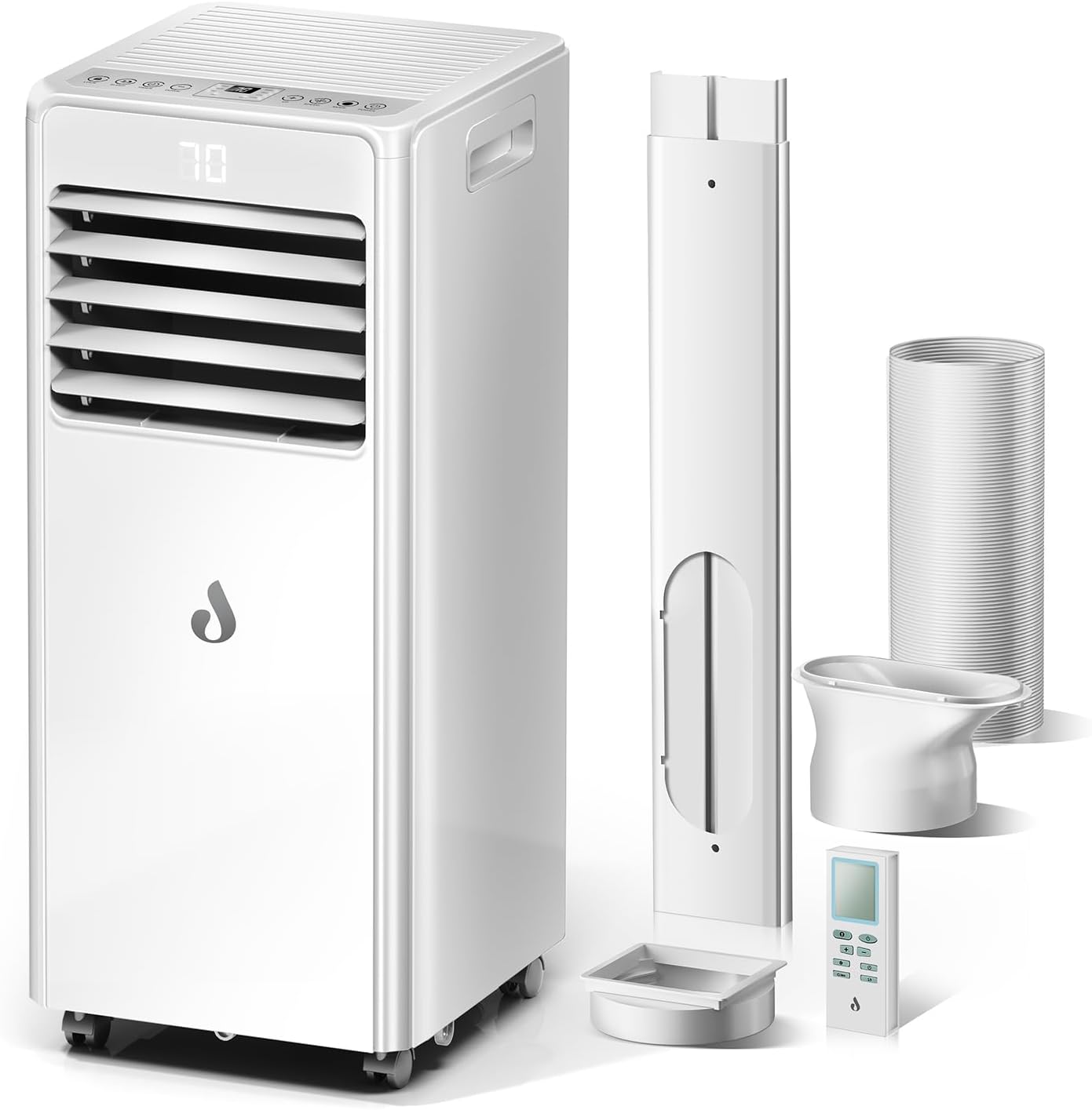 10,000 BTU Portable Air Conditioners for Rooms Up to 450 Sq.Ft,4-in-1 Cooling & Dehumidifier Air Conditioning Unit with Remote,Smart AC Unit with Installation Kit for Home/Office