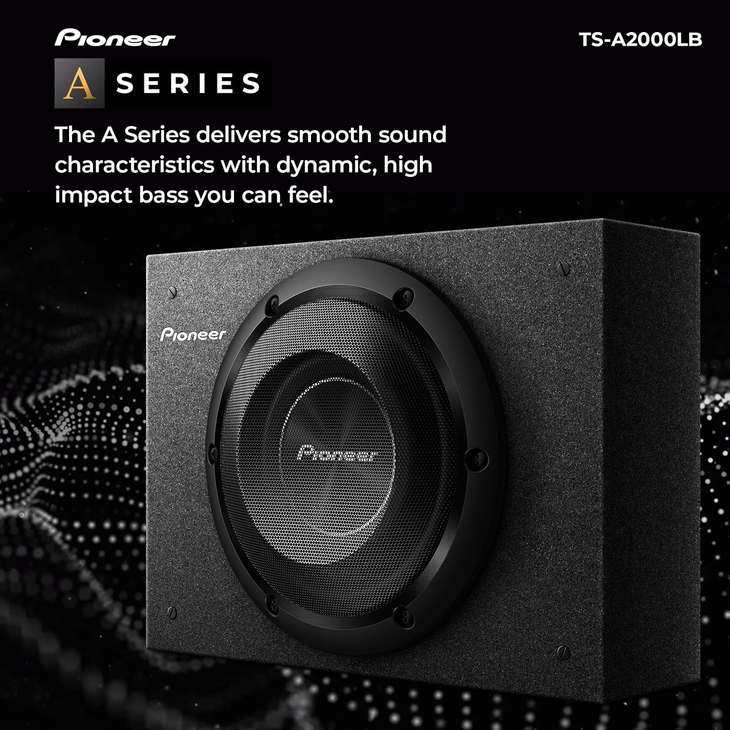 PIONEER A-Series TS-A2000LB 8” Subwoofer – 700W Max, Pre-Loaded Shallow-Mount Design, Deep Bass in Tight Spaces, Easy Installation, Enclosure Included