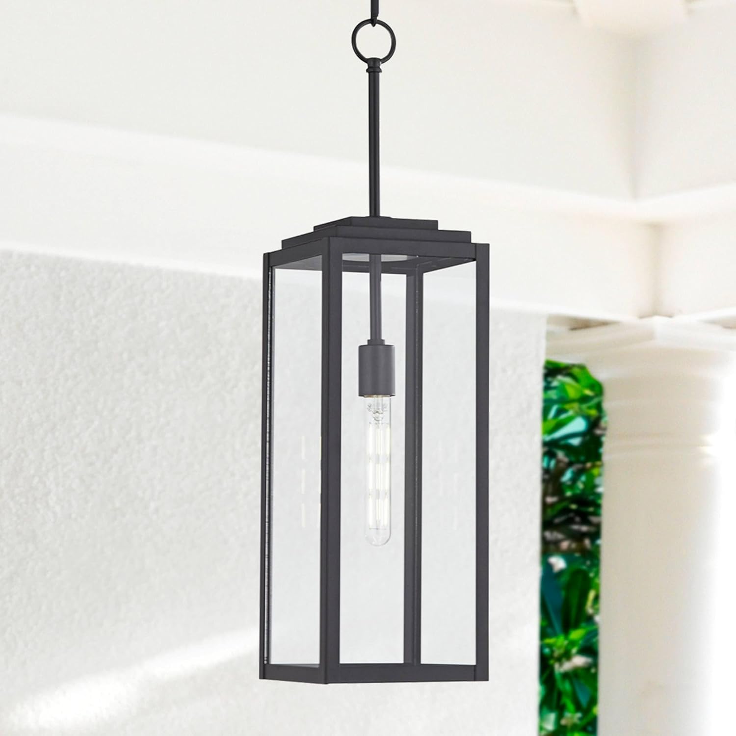 John Timberland Titan Modern Outdoor Hanging Ceiling Light Fixture Mystic Black 27 1/4
