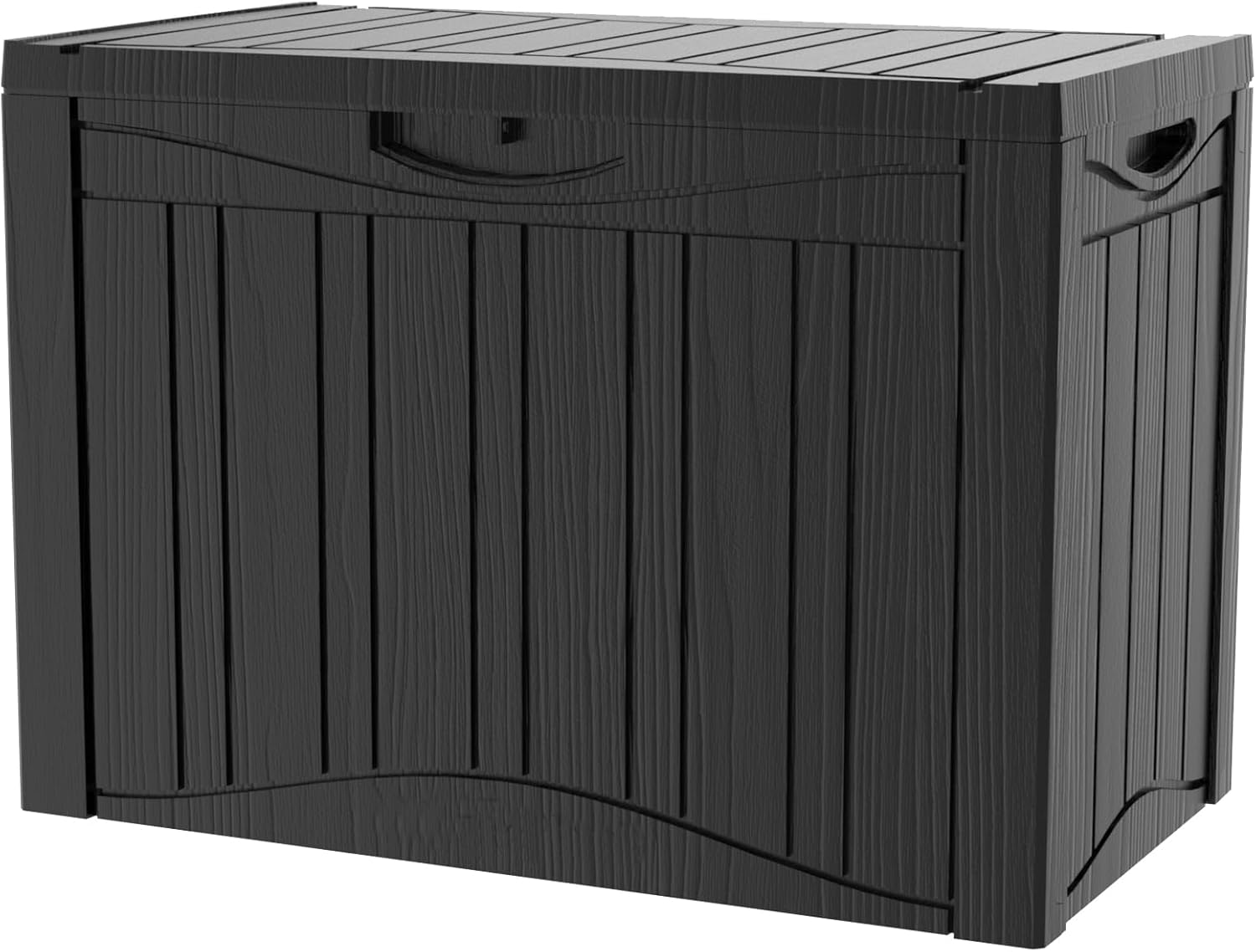 45 Gallon Double-Wall Resin Deck Box - Lockable Waterproof Outdoor Storage Box, 515lbs Capacity & Doubles as Seating for Patio Furniture - Garden Tools, Pool Accessories （Black）