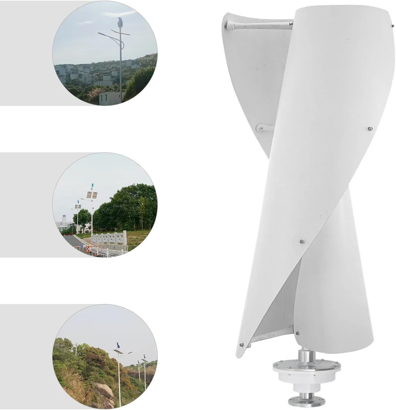 CAJUCA 5000W Spiral Magnetic Levitation Shaft Vertical Wind Turbine Wind Turbine Low Wind Speed No Noise