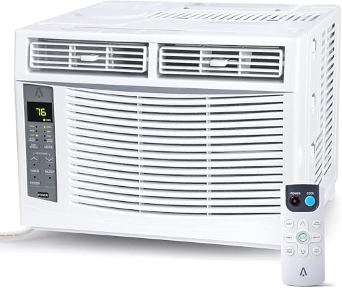 6000 BTU Window Air Conditioner - WiFi Enabled, Smart AC Unit with Remote & App Control, Timer Function, Easy Install Kit for Rooms up to 350 Sq Ft, 115V/60Hz, White