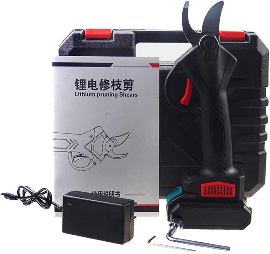 Cordless Electric Pruning Shear Scissors, Branch Cutter with 2 PCS Rechargeable Lithium Battery, Tree Branch Pruner with 40mm (1.5'') Cutting Diameter, Branch Cutter for Gardening