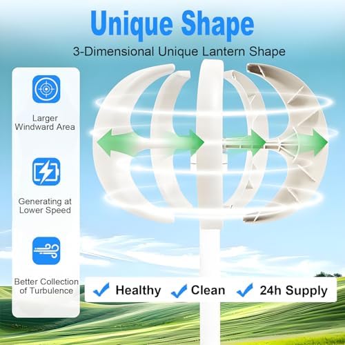 Vertical Wind Turbine Generator, 5-Blade Lantern Design, 48V for Monitoring Equipment, Ships & Offshore Platforms, Eco-Friendly Energy Solution