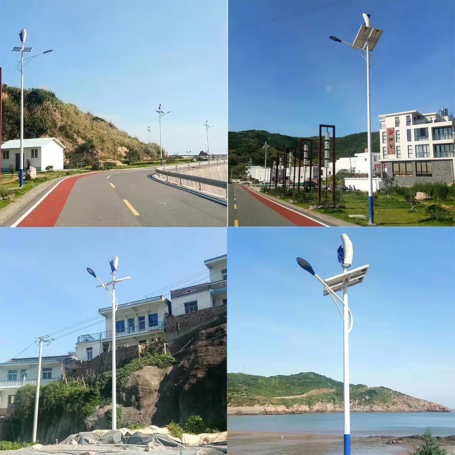 400W / 800W / 1000W / 1200W Vertical Spiral Wind Power Turbine Generator 12V / 24V / 48V Magnetic Levitation Axis Wind Turbine Kit with Controller and 2 Red Blades, for Outdoor Boat,400w,12V