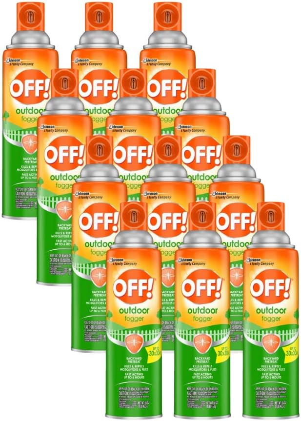 OFF! Outdoor Insect & Mosquito Spray Fogger, Backyard Pretreat, Kills & Spray Insects in an up to 900 sq, ft, Area, 16 oz (Pack of 12)