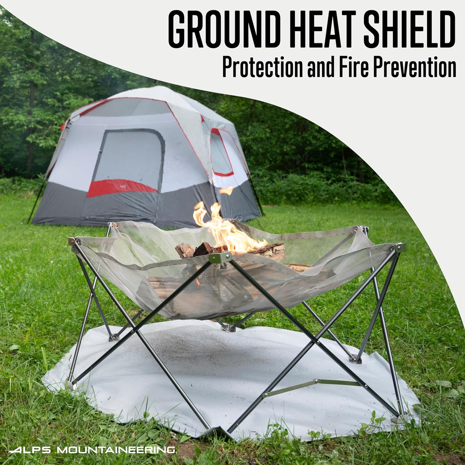 ALPS Mountaineering Gaze Fire Pit – Portable Stainless Steel Mesh Outdoor Fire Pit with Ground Heat Shield & Carry Bag for Camping, Backyard, Travel, Tailgating & Overlanding