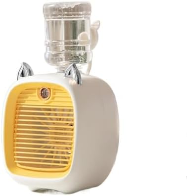 Portable Air Humidifier & Oil Diffuser, Rechargeable 1200/2400mAh Spray Cooling Fan, 3 Wind Speeds, Cute Outdoor & Home Mist Humidifier, Blue(Yellow)