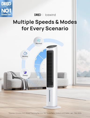 Dreo Tower Fan for Bedroom, 40