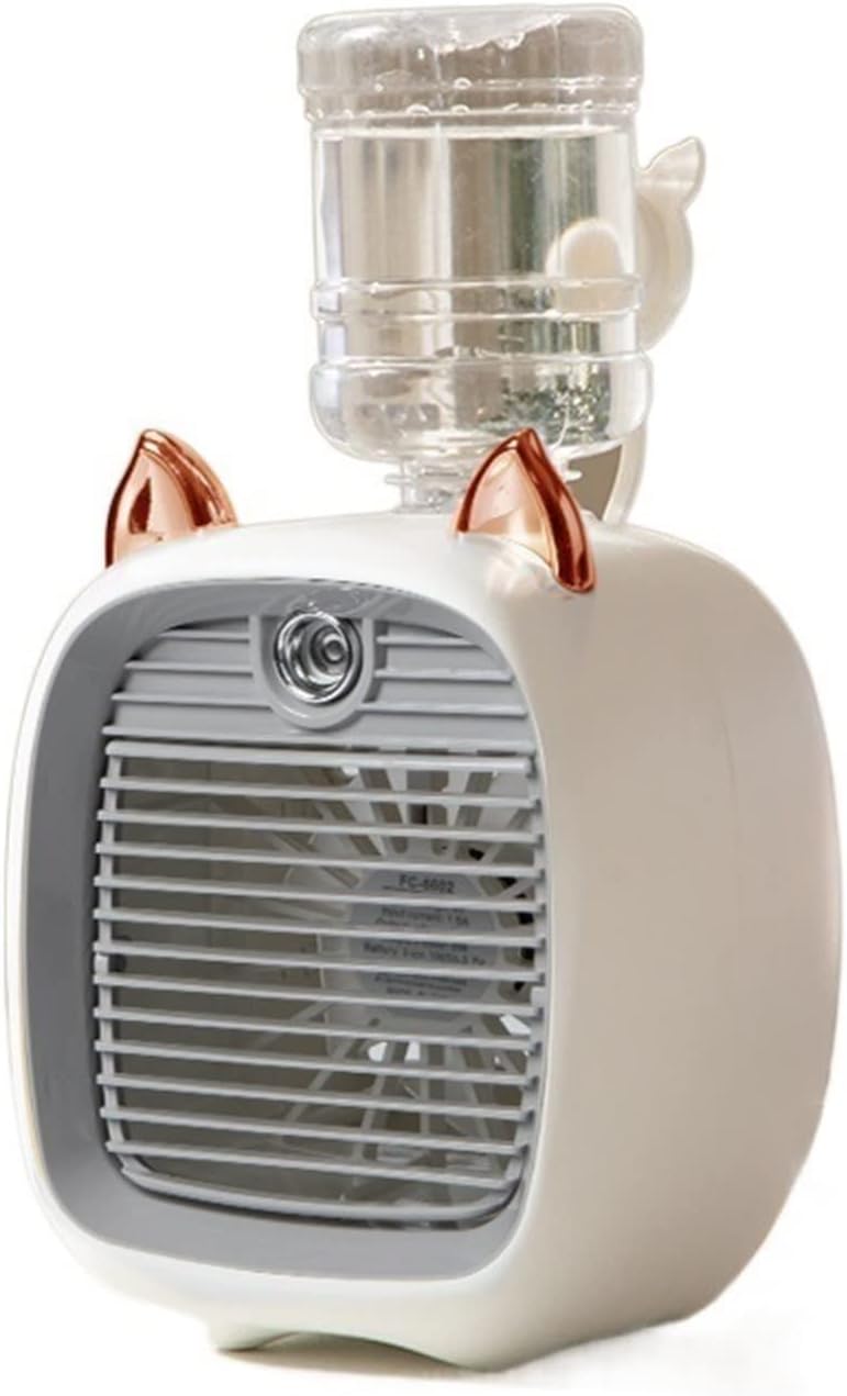 Humidifiers for Bedroom 1200/2400mAh Air Conditioner Portable Camping Fan Rechargeable Spray Cooling Cute Air Humidifier Fan Outdoor Home Humidifier for Home (Color : 1200mAh Grey)