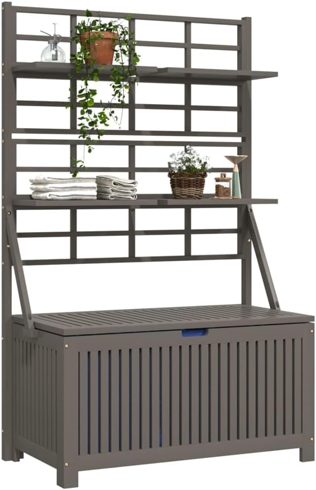 Storage Box with Trellis Gray 39