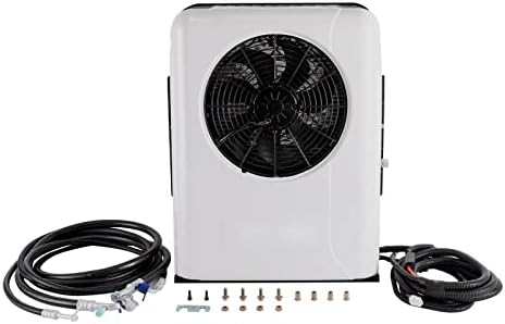 CNCEST 12v Air Conditioner RV Air Conditioner Kit Truck Bus Universal Electric A/C Unit for Cab Cooling - Portable Split AC with High 12000BTU for Caravan or Truck Cab Two Packages (White 12V)
