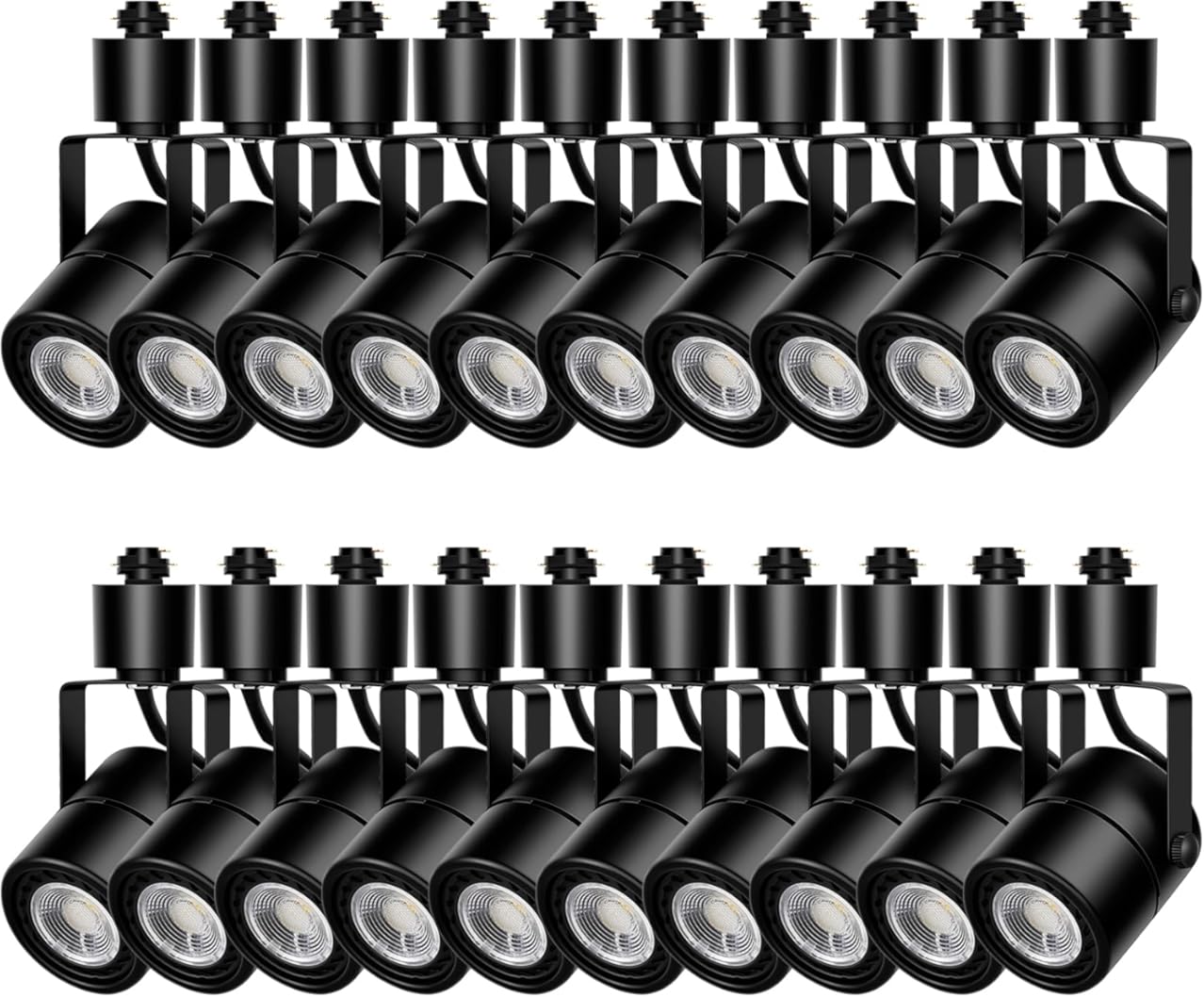 Track Lighting Heads 10W 4000K Cool White Dimmable Bright LED Track Lights Fixtures for Accent Retail Kitchen Artwork,120V Linear Track Light H Type-CRI90+ 24° 1000lm - 20 Pack (Black)