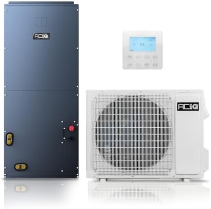 ACiQ Essentials 2 Ton 17 SEER2 Central Inverter Heat Pump Split System with 10kW Back-up Heat Kit & 50' Install Kit - R32 | 24000 BTU, High Efficiency, Upflow/Left Horizontal, Heat AC/Heating System