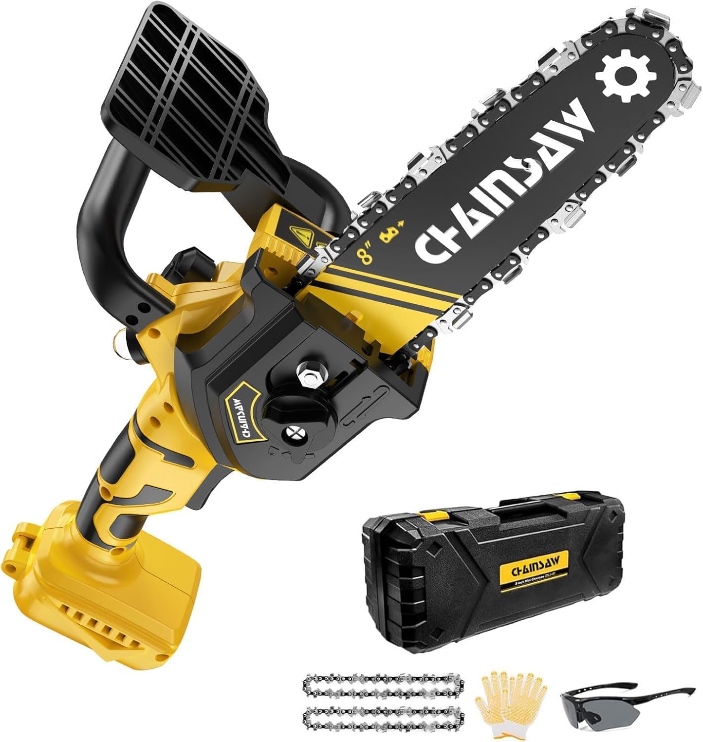 Mini Chainsaw 8 Inch for DW Battery 20V Max, Brushless Cordless Pruning, Battery Powered Mini Chainsaw for Wood Cutting, Tree Trimming (only tool)