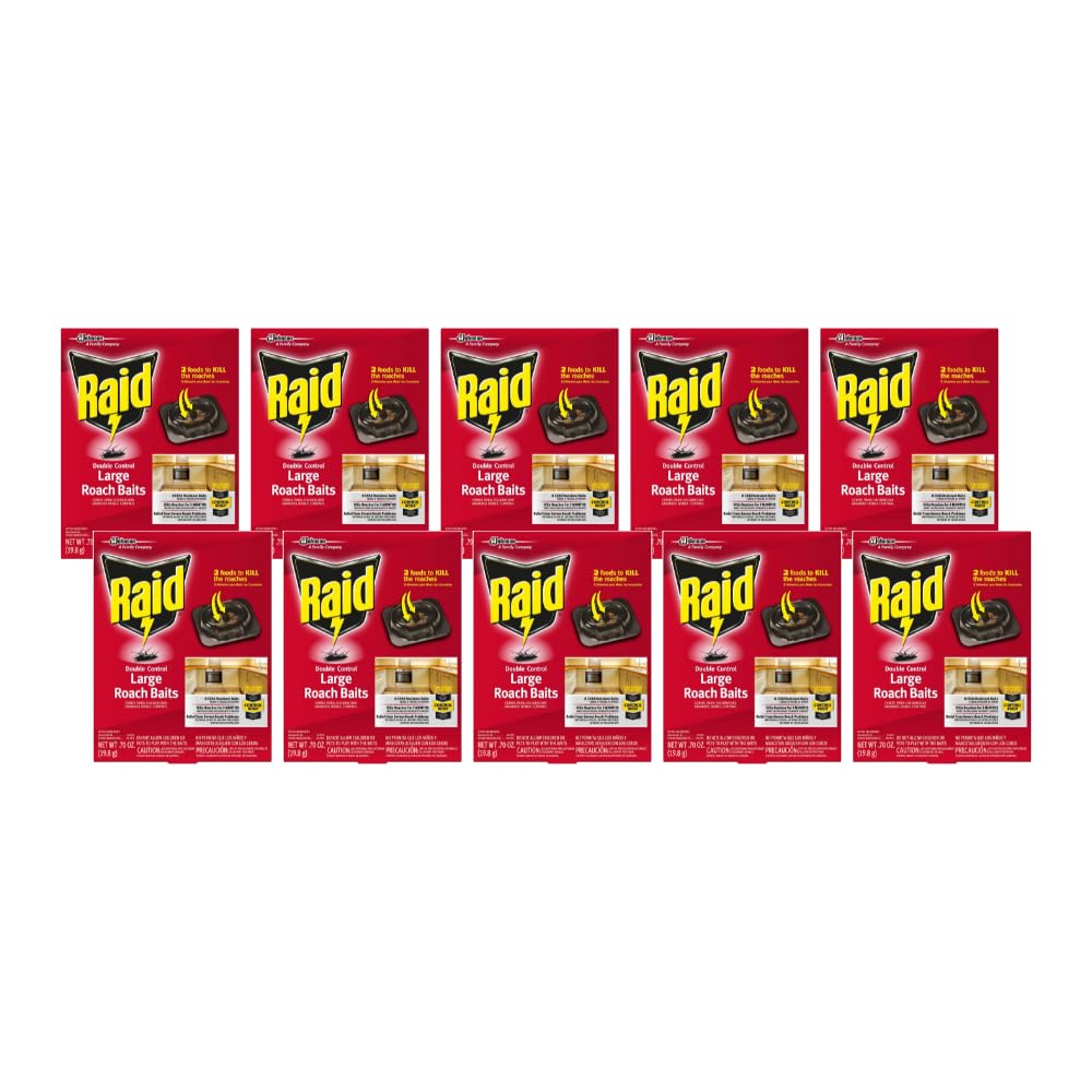 Raid Double Control Large Roach Baits (8 Count (Pack of 10))