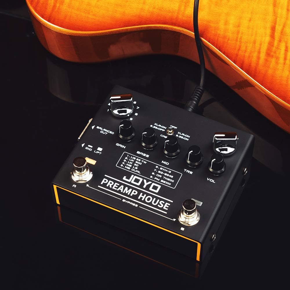 JOYO Cabinet Simulator Pedal R-15 Bundle with Mono 6.35mm Guitar Pedal Amplifier Instrument Cable 15 Feet CM-12