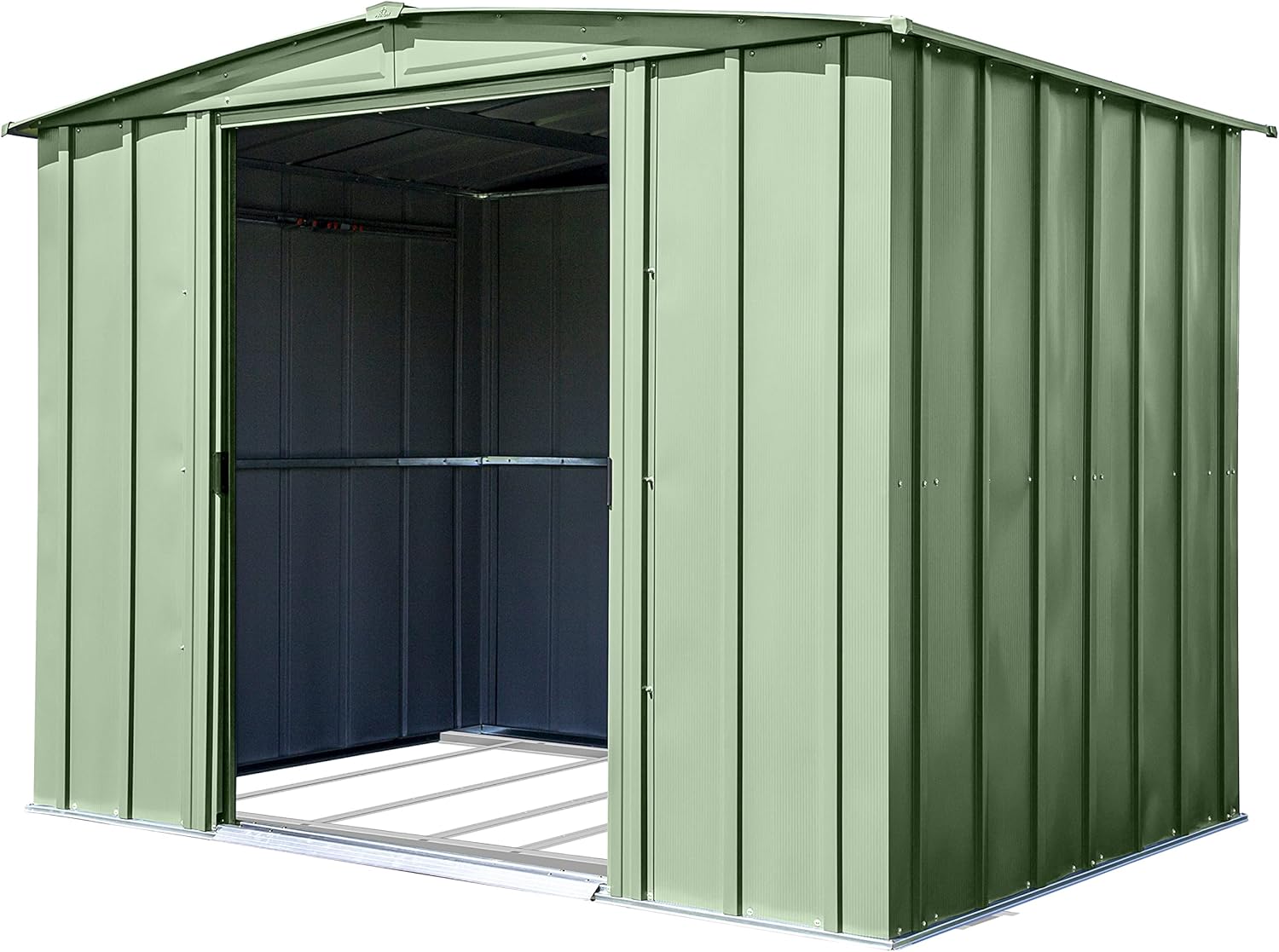 Arrow Sheds Amazon Exclusive Classic 8' x 6' Sage Green Steel Storage Shed with Included Floor Frame Kit